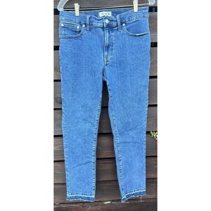 Madewell Jeans Womens Blue The Mid Rise Perfect Vintage Jean Raw Hem *Size 28